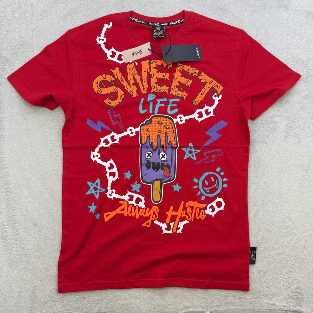 Switch Remarkable T Shirt Mens Medium Red Sweet Life Always Hustle Streetwear